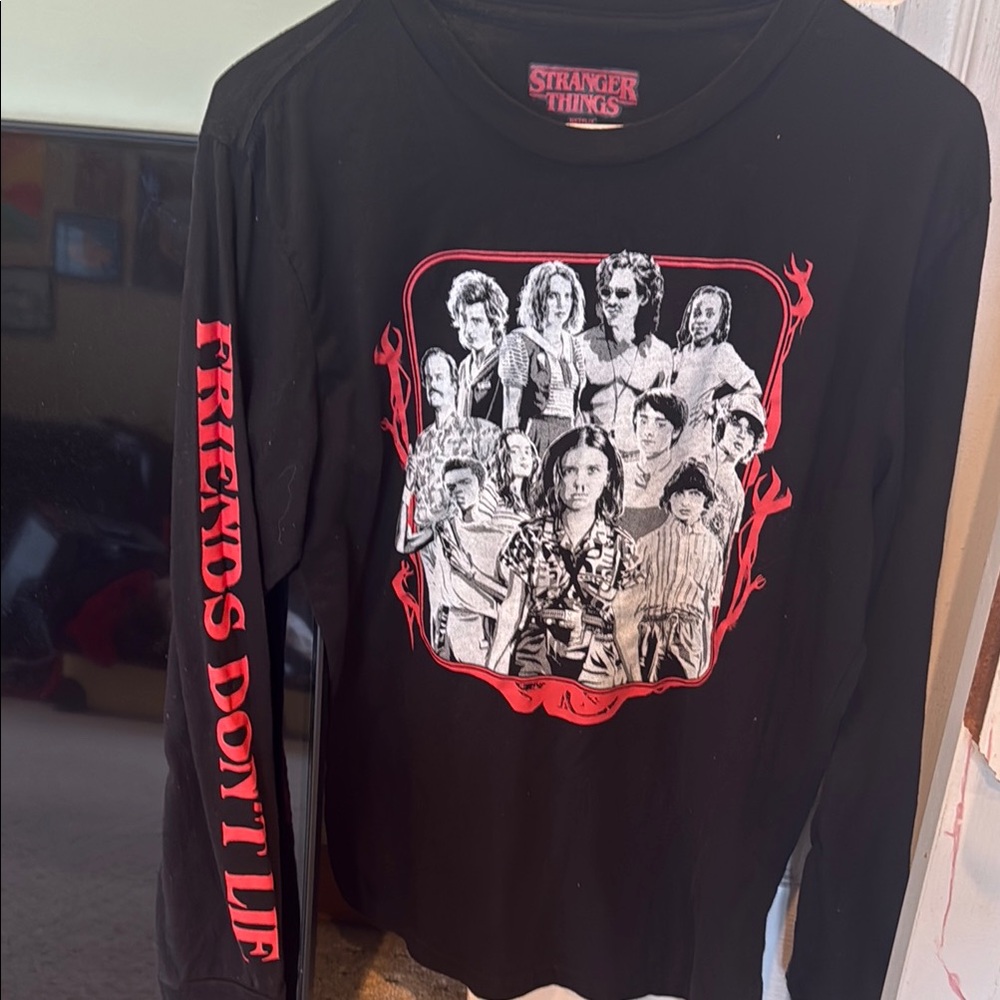 Black Stranger Things Long Sleeve Shirt